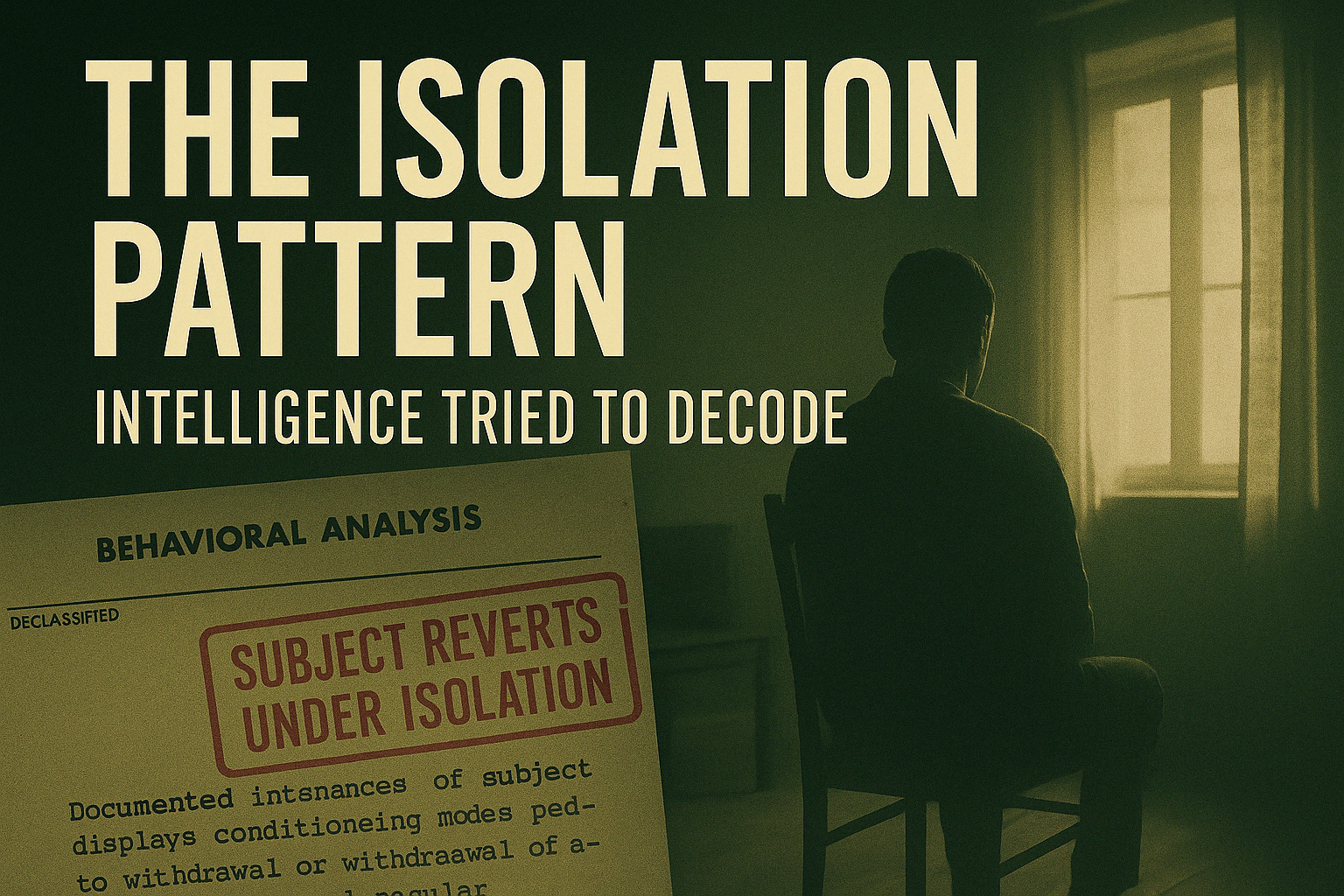 The Isolation Pattern Intelligence Tried To Decode