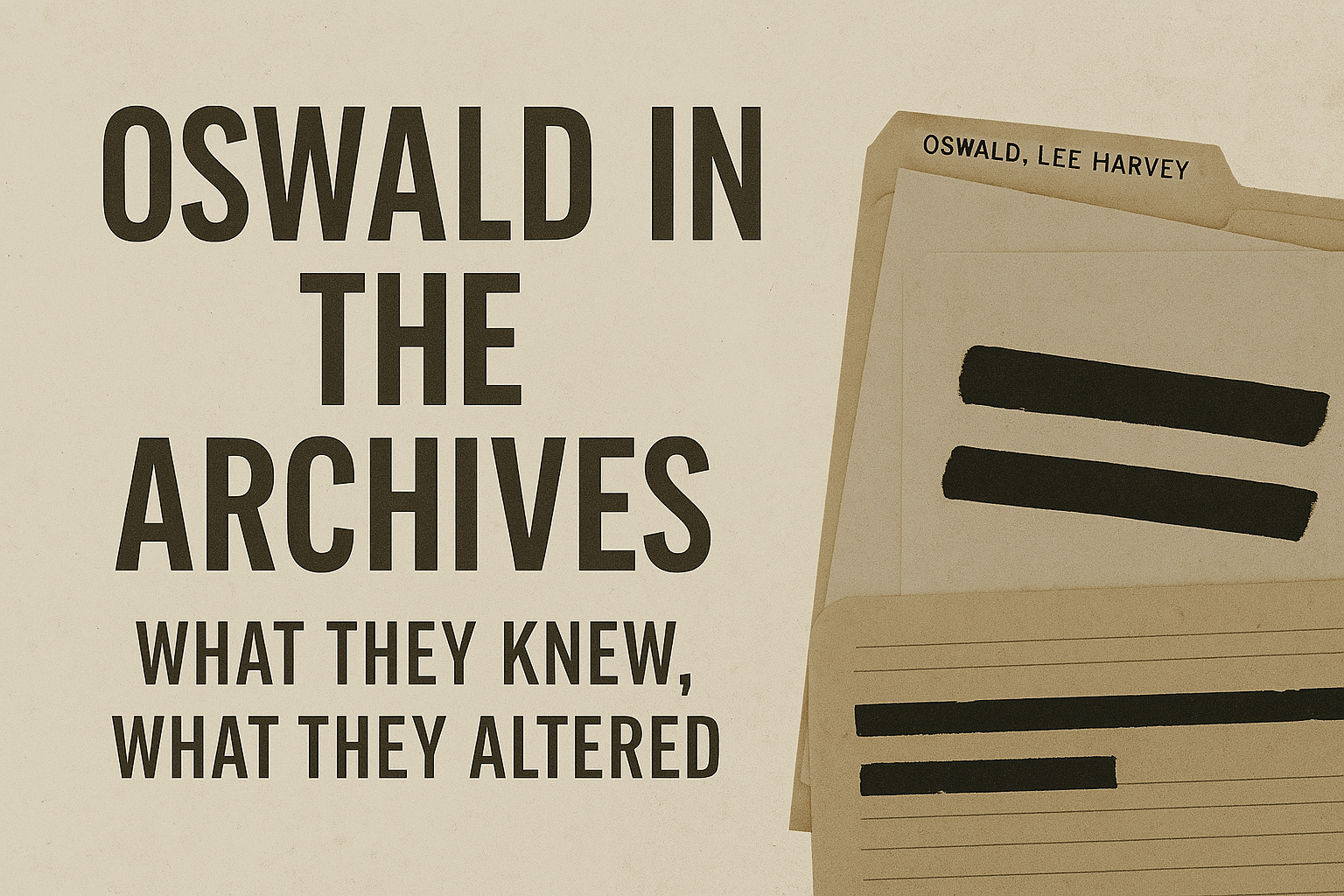 Oswald in the Archives: What They Knew, What They Altered