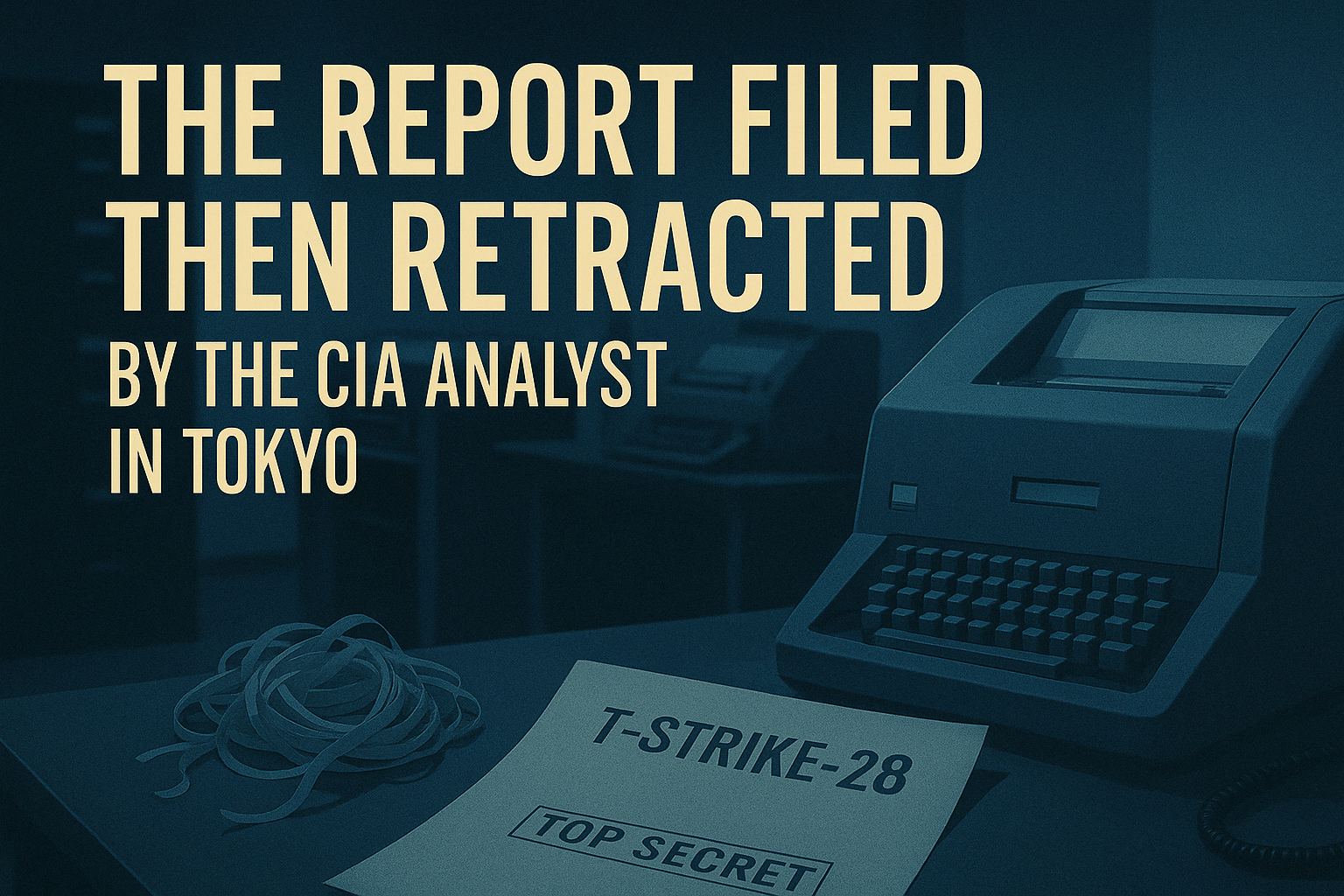 The Report Filed Then Retracted By The CIA Analyst In Tokyo